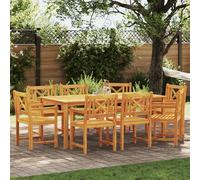 vidaXL Set de 8 sillas de jardín de Madera de Acacia con Acabado aceitado, Asientos cómodos para el Patio, balcón, Muebles de Lounge, terraza y relajación en el jardín
