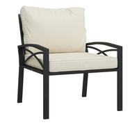 Vidaxl silla de jardín acero con cojines color arena 68x76x79 cm