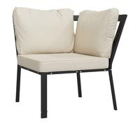 Vidaxl silla de jardín acero con cojines color arena 76x76x79 cm
