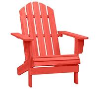 vidaXL Silla de Jardín Adirondack Asiento Sillón Oscilante Columpio Patio Terraza Balcón Exterior Tumbona Muebles Rojo Madera Maciza de Abeto