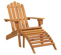 vidaXL Silla de Jardín Adirondack con Reposapiés Asiento Butaca Patio Terraza Balcón Comedor Muebles Mobiliario Exterior Duradero Madera Acacia Maciza