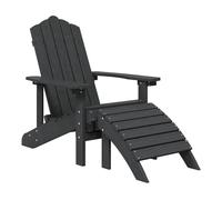 Vidaxl silla de jardín adirondack con reposapiés hdpe antracita