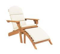 Vidaxl silla de jardín adirondack con reposapiés madera maciza acacia