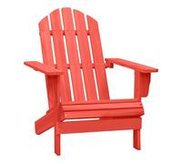 Vidaxl silla de jardín adirondack madera maciza de abeto rojo