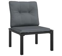 Silla De Jardín Con Cojines Ratán Sintético Negro Y Gris Vidaxl