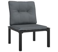 Silla De Jardín Con Cojines Ratán Sintético Negro Y Gris Vidaxl