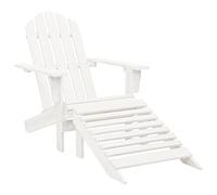 vidaXL Silla de Jardín con Otomana Madera Blanca Tumbona Patio con Reposapies