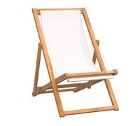 Vidaxl silla de jardín de teca color crema 56x105x96 cm