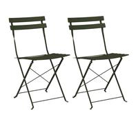 vidaXL Silla de jardín Plegable 2 pcs Verde 42 x 46 x 82cm Metal, Silla Plegable Moderna de Metal, Diseño Rectangular, Muebles de Jardín Espaciales y Resistentes