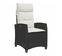Vidaxl silla de jardín reclinable con mesa auxiliar ratán negro