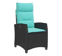 Vidaxl silla de jardín reclinable con mesa auxiliar ratán negro