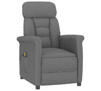 vidaXL Sillón de masaje con función eléctrica y reposabrazos ajustables en microfibra gris oscuro, ideal para relajarte en tu salón. Muy cómodo. Mueble moderno y reclinable.