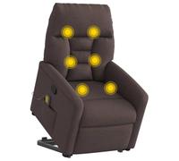vidaXL Silla de Masaje reclinable de pie de Tela marrón Oscuro