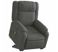 vidaXL Silla de Masaje Reclinable de Pie, Silla con Respaldo Reposabrazos, Sillón Orejero de Relax TV, Asiento Ajustable, Tela Gris Oscuro