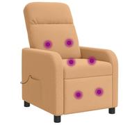vidaXL Silla de masajes reclinable Beige Bouclé