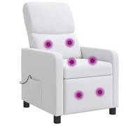 vidaXL Silla de masajes reclinable Blanco Poliéster