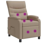 vidaXL Silla de masajes reclinable Capuchino Cuero sintético
