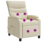 vidaXL Silla de masajes reclinable Crema Cuero sintético