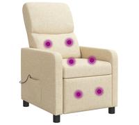 vidaXL Silla de masajes reclinable Crema Poliéster
