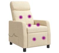 vidaXL Silla de masajes reclinable Crema Tela