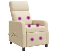 vidaXL Silla de masajes reclinable Crema Tela