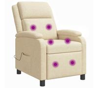 vidaXL Silla de masajes reclinable Crema Tela