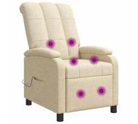 vidaXL Silla de masajes reclinable Crema Tela
