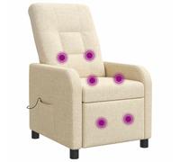 vidaXL Silla de masajes reclinable Crema Tela
