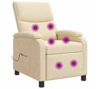 vidaXL Silla de masajes reclinable Crema Tela
