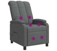 vidaXL Silla de masajes reclinable Gris Oscuro Tela