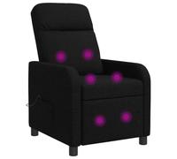 vidaXL Silla de masajes reclinable Negro Tela