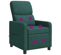 vidaXL Silla de masajes reclinable Verde Oscuro Poliéster