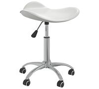 vidaXL Silla de oficina Sillón ejecutivo confortable y ajustable, cuero sintético blanco