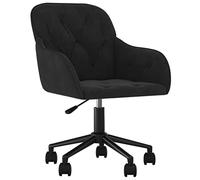 vidaXL Silla de Oficina Giratoria Butaca Tapizada Ordenador Computadora Estudio Escritorio Salón Despacho Sala Estar Terciopelo Negro