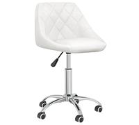 vidaXL Silla de Oficina giratoria de Cuero sintético Blanco