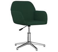 vidaXL Silla de Oficina Giratoria Sillón Asiento Butaca Ejecutiva Muebles Estudio Escritorio Ordenador Confortable Ajustable de Tela Verde Oscuro