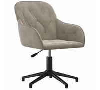 vidaXL Silla de Oficina giratoria de Terciopelo Gris Claro