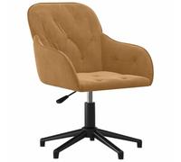 vidaXL Silla de Oficina giratoria de Terciopelo marrón