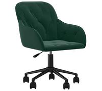 vidaXL Silla de Oficina giratoria de Terciopelo Verde Oscuro