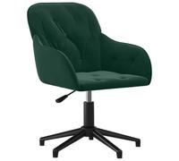 vidaXL Silla de Oficina giratoria de Terciopelo Verde Oscuro