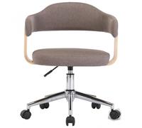 VidaXL Silla de Oficina Giratoria Madera/Tela Gris