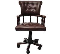 vidaXL Silla Giratoria de Oficina Mezca Cuero Marrón Elegante Mueble Hogar Asiento Despacho Escritorio Ordenador