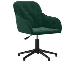 vidaXL Silla de Oficina Giratoria Mueble Tapizada Ordenador Computadora Estudio Escritorio Oficina Despacho Sala Estar Terciopelo Verde Oscuro