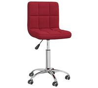 vidaXL Silla de Oficina Giratoria Sillón Asiento Butaca Ejecutiva Muebles Escritorio Estudio Ordenador Confortable Ajustable de Tela Color Vino Tinto