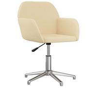 vidaXL Silla de Oficina Giratoria Sillón Asiento Butaca Ejecutiva Muebles Estudio Escritorio Ordenador Confortable Ajustable Tela Color Crema
