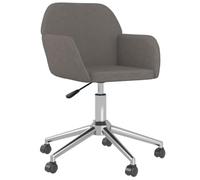 vidaXL Silla de Oficina Giratoria Butaca Ejecutiva Ajustable Tela Gris Oscuro
