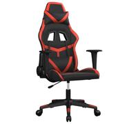 vidaXL Silla de Oficina para Videojuegos, con función de Masaje, giratoria, Altura Regulable, sillón Ejecutivo, Silla de Ordenador, Color Negro y Rojo