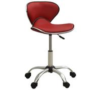 vidaXL Silla de Oficina Sillón Asiento Butaca Ejecutiva Muebles Estudio Escritorio Ordenador Confortable Ajustable de Cuero Sintético Rojo Vino Tinto