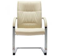 VidaXL Silla de Oficina Voladiza de Cuero Sintético Crema