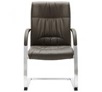 VidaXL Silla de Oficina Voladiza de Cuero Sintético Gris